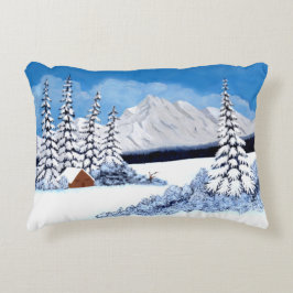 冬の雪景色が輝くアクセントピロー アクセントクッション