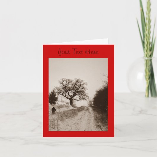 冬の雪景色の写真アート シーズンカード (正面)