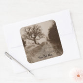 冬の雪景色の写真 スクエアシール (封筒)