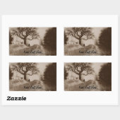 冬の雪景色の写真 長方形シール (シート)