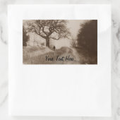 冬の雪景色の写真 長方形シール (バッグ)