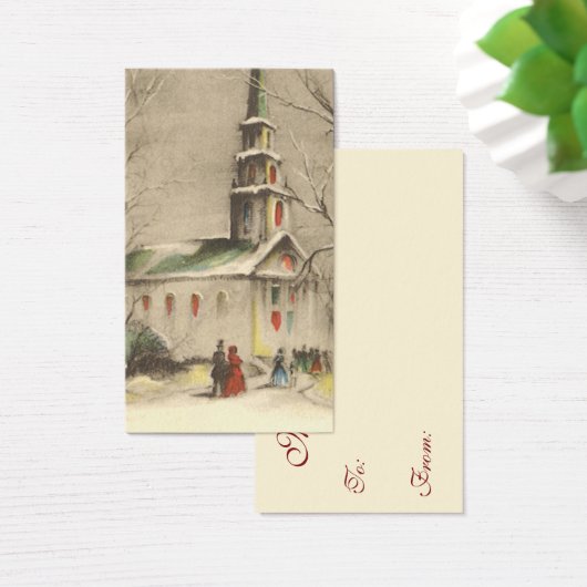 冬の雪景色の教会 (デスク)