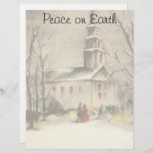 冬の雪景色の教会 (正面/裏面)