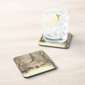 冬の雪景色の教会 コースター (右側)