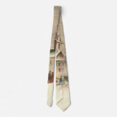 冬の雪景色の教会 ネクタイ (裏面)