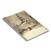 冬の雪景色の教会 ノートブック (右側)