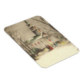 冬の雪景色の教会 マグネット (右側)