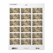 冬の雪景色の教会 ラベル (フルシート)