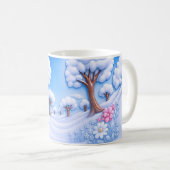 冬の雪景色の木 コーヒーマグカップ (正面右)