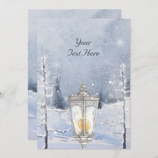 冬の雪景色の森 シーズンカード (正面/裏面)