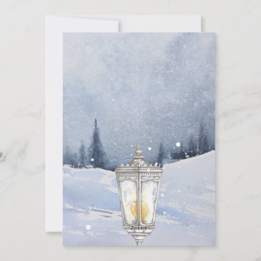 冬の雪景色の森 シーズンカード (裏面)