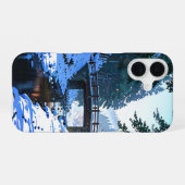 冬の雪景色の橋 iPhone 16ケース (裏面横)