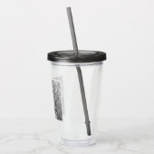 冬の雪景色の白素朴色と黒の写真 アクリルタンブラー (左)