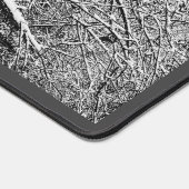 冬の雪景色の白素朴色と黒の写真 デスクマット (コーナー)