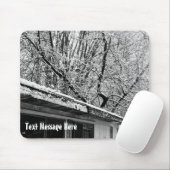 冬の雪景色の白素朴色と黒の写真 マウスパッド (マウス)