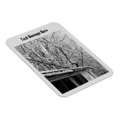 冬の雪景色の白素朴色と黒の写真 マグネット (右側)