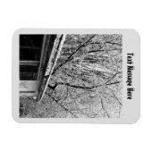 冬の雪景色の白素朴色と黒の写真 マグネット (横)