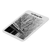 冬の雪景色の白素朴色と黒の写真 マグネット (左側)