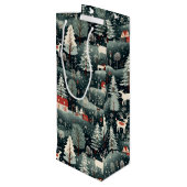 冬の雪景色の農場  ワインギフトバッグ (裏面アングル)