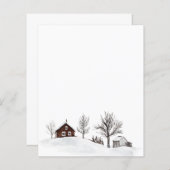 冬の雪景色の鹿 (正面/裏面)