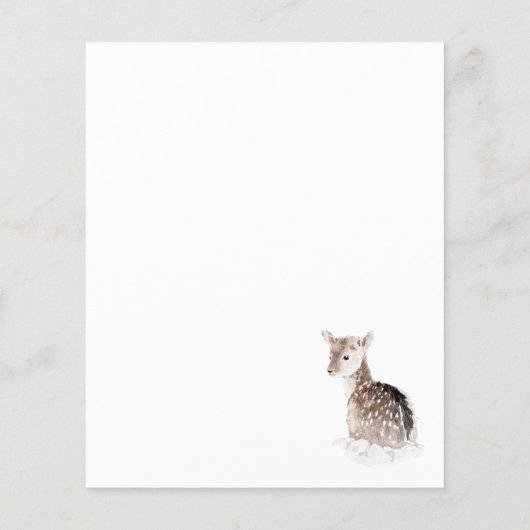 冬の雪景色の鹿 (裏面)