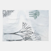 冬の雪景色アート キッチンタオル (横)