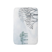 冬の雪景色アート バスマット (正面縦)