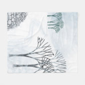 冬の雪景色アート フリースブランケット (正面(横))