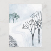 冬の雪景色アート ポストカード (正面)