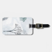 冬の雪景色アート ラゲッジタグ (正面横)