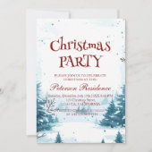 冬の雪景色クリスマスパーティー 招待状 (正面)