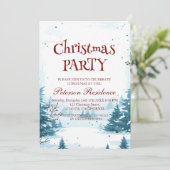 冬の雪景色クリスマスパーティー 招待状 (スタンド正面)