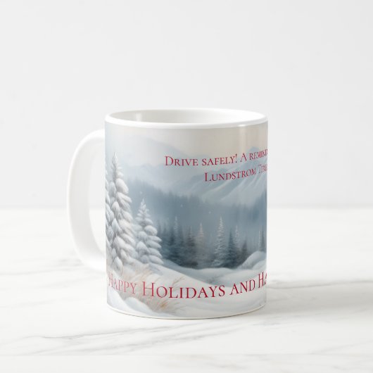 冬の雪景色マグカップ コーヒーマグカップ (正面左)