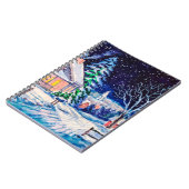 冬の雪景色。カントリーハウス。クリスマスh ノートブック (左側)