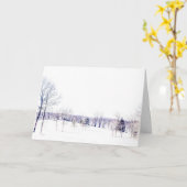 冬の雪景色 カード (黄色い花)