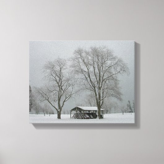 冬の雪景色 キャンバスプリント (正面)