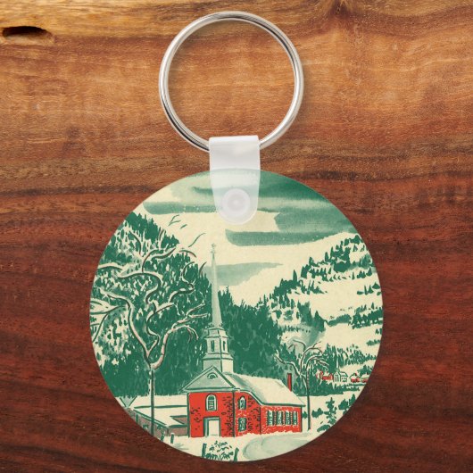 冬の雪景色 キーホルダー (裏面)