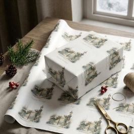 冬の雪景色 クリスマス ギフト ラッピングペーパー
