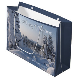 冬の雪景色 クリスマス ラージペーパーバッグ