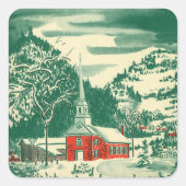 冬の雪景色 スクエアシール (正面)