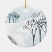 冬の雪景色 セラミックオーナメント (裏面)