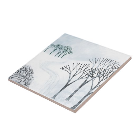 冬の雪景色 タイル (側面)