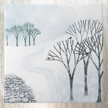 冬の雪景色 タイル<br><div class="desc">木々と乾いた石垣を持つ雪の多い冬の風景。ブラル!オリジナルアートby Nic Squirrell.</div>