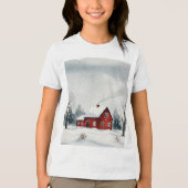 冬の雪景色 トライブレンドTシャツ (正面)