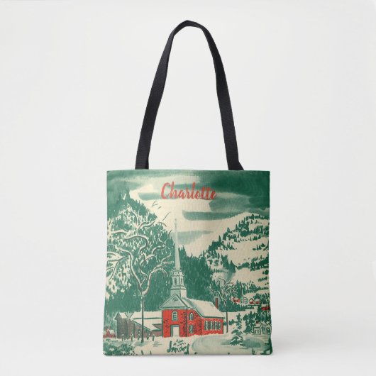 冬の雪景色 トートバッグ (正面)