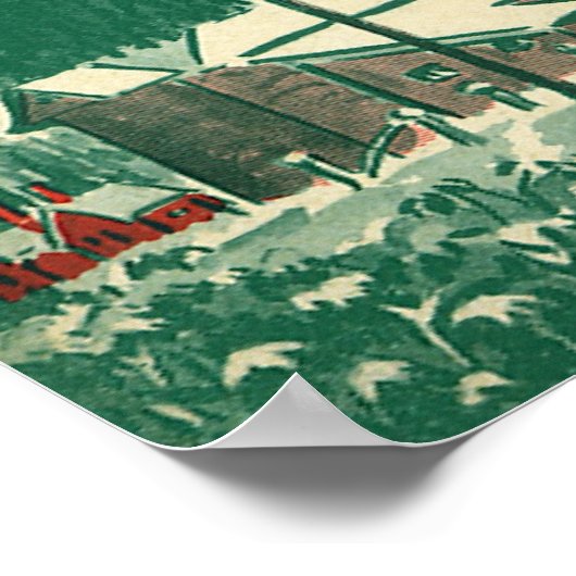 冬の雪景色 ポスター (角)