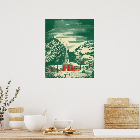 冬の雪景色 ポスター (キッチン)