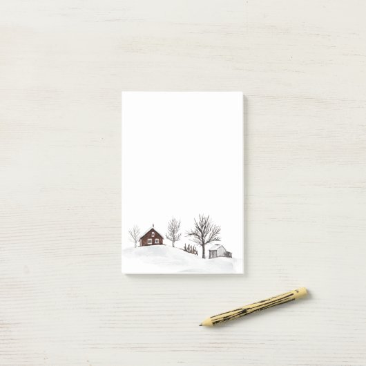 冬の雪景色 ポストイット (デスク上)