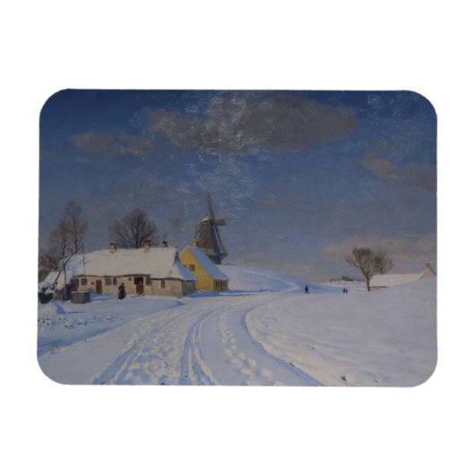 冬の雪景色 マグネット (横)