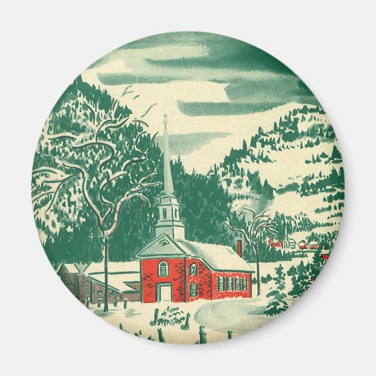 冬の雪景色 マグネット (正面)